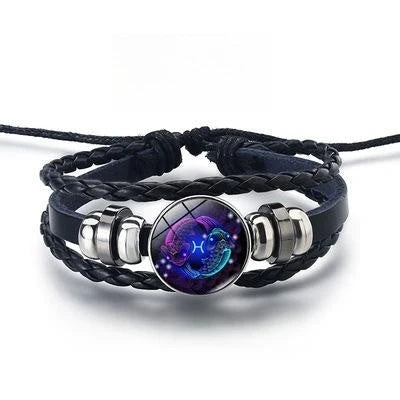 12 Constellations Luminous Bracelet glowing in the dark with zodiac designs