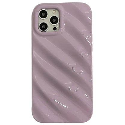 Simple pleated silicone iPhone case with electroplated laser detailing in black colour