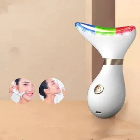 Tightening beauty instrument with USB charging and three light modes, white and gold options
