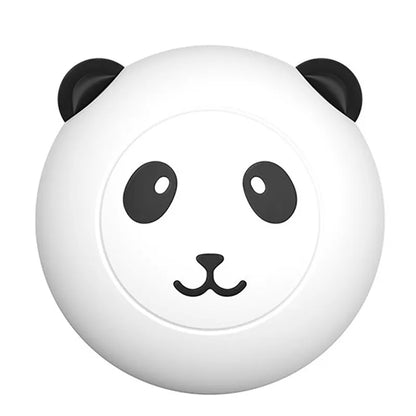 Panda-shaped silicone pet shower brush for dogs and cats in black colour with soft massage bristles