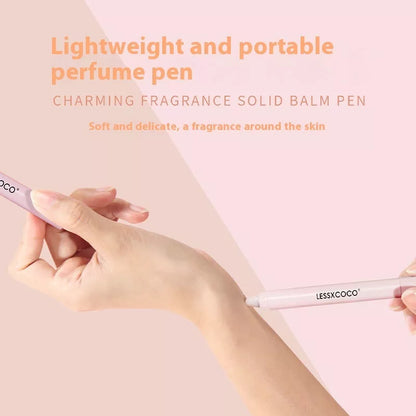 Romantic fragrance solid aromatherapy lip pencil set in orange, pink, green, and yellow