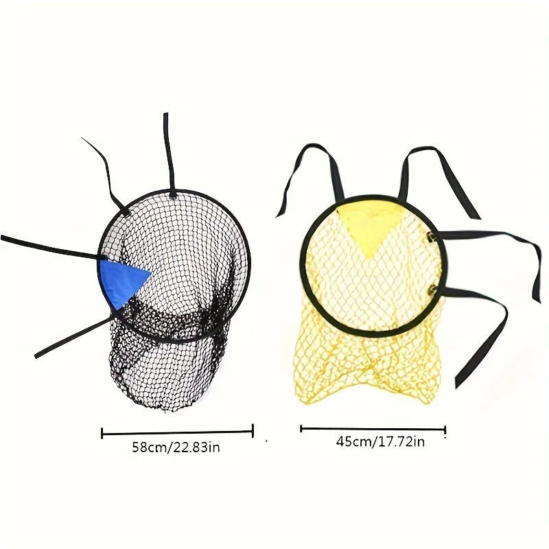 Portable soccer training goal net with lightweight fibreglass frame for backyard practice drills