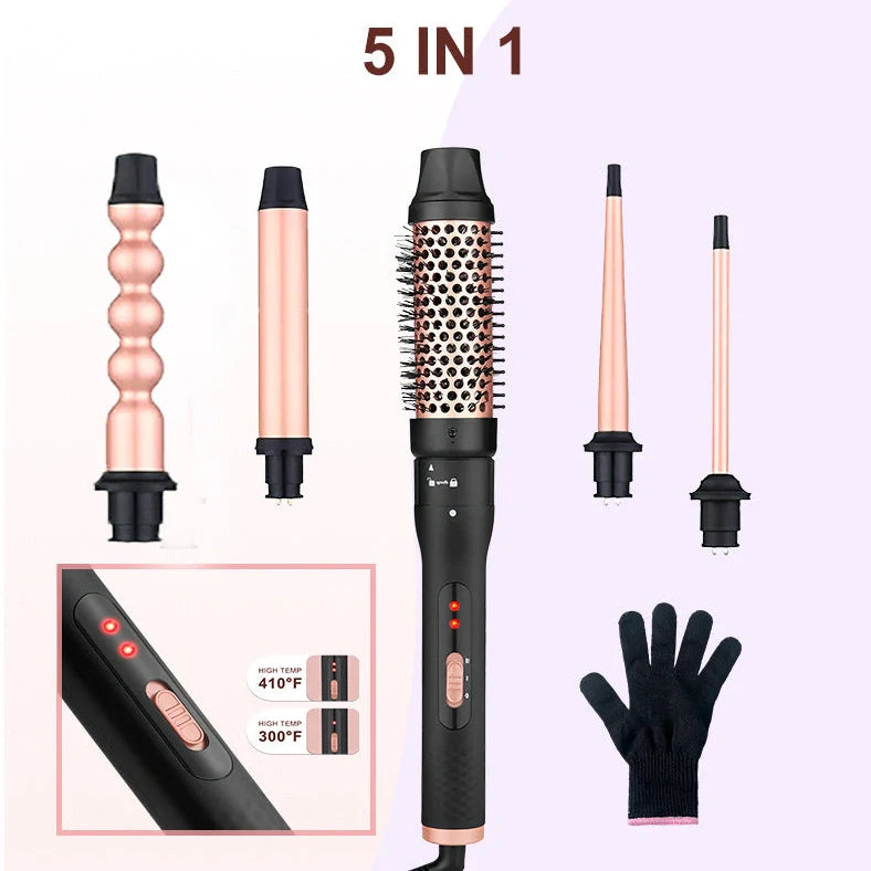 Three-tube water wave hair curler with 19mm 25mm 32mm ceramic-coated barrels and wired power cord