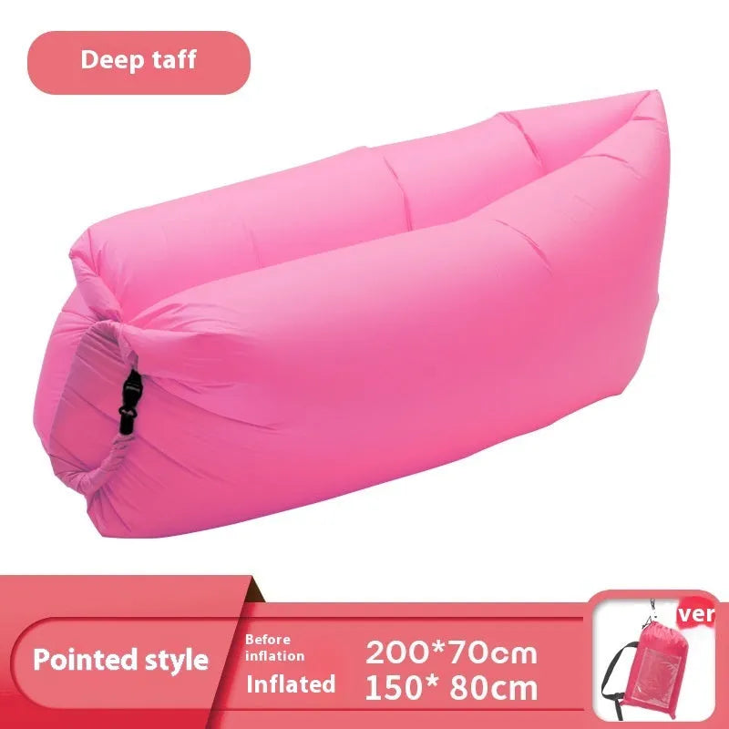 Yellow smiling face pattern inflatable portable seat for outdoor use