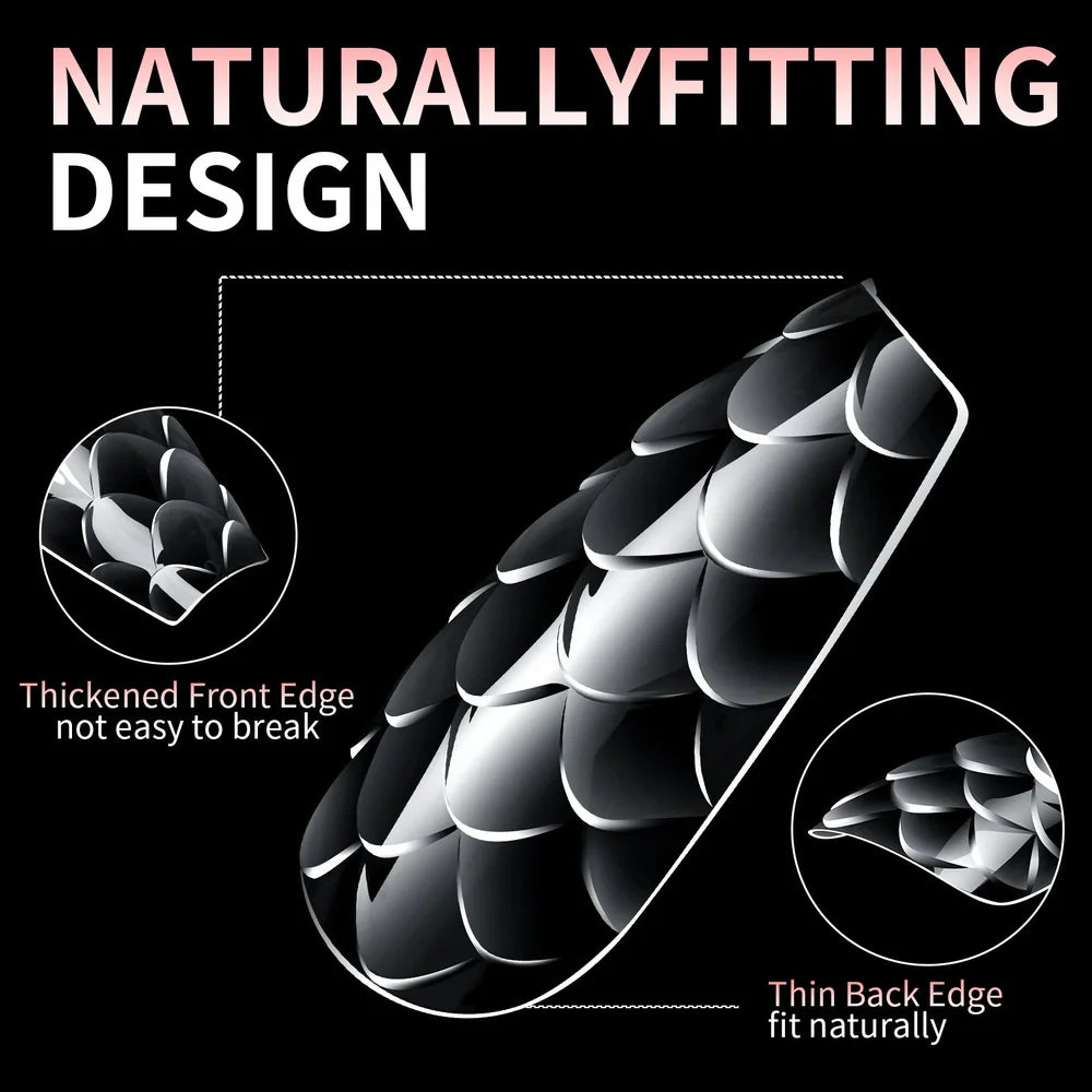 3D scale long shaping nail tips in Frigate Box with 120 or 140 pieces for nail extensions