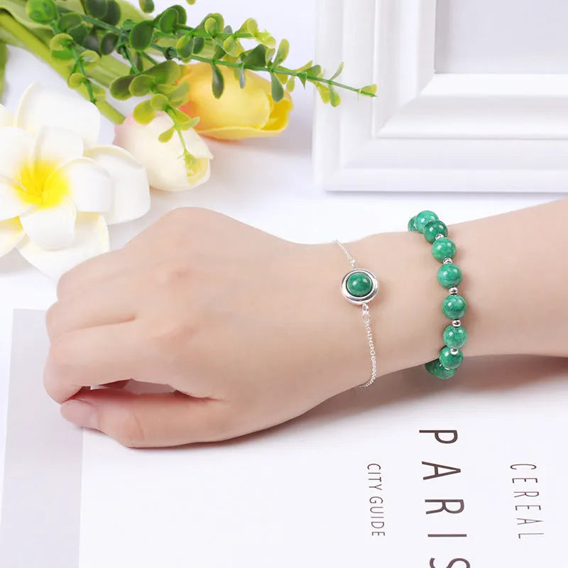 Double-layer women's bracelet with lucky beads and colourful crystals in gold-toned setting