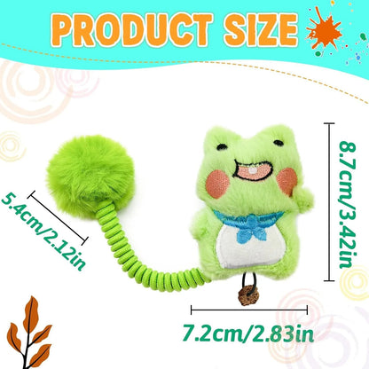 Interactive cat toys with silvervine fruit, spring, fuzzy ball and plush animal designs for kittens