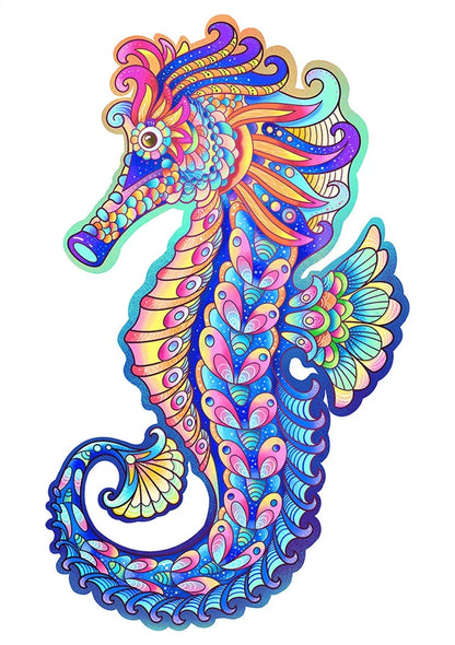 Colourful animal-shaped wooden jigsaw puzzles for children