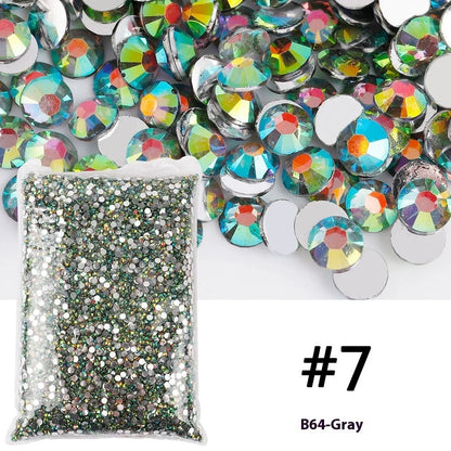 Resin flat magic colour nail rhinestones with eight-mesh pattern in assorted colours and sizes for nail art decoration