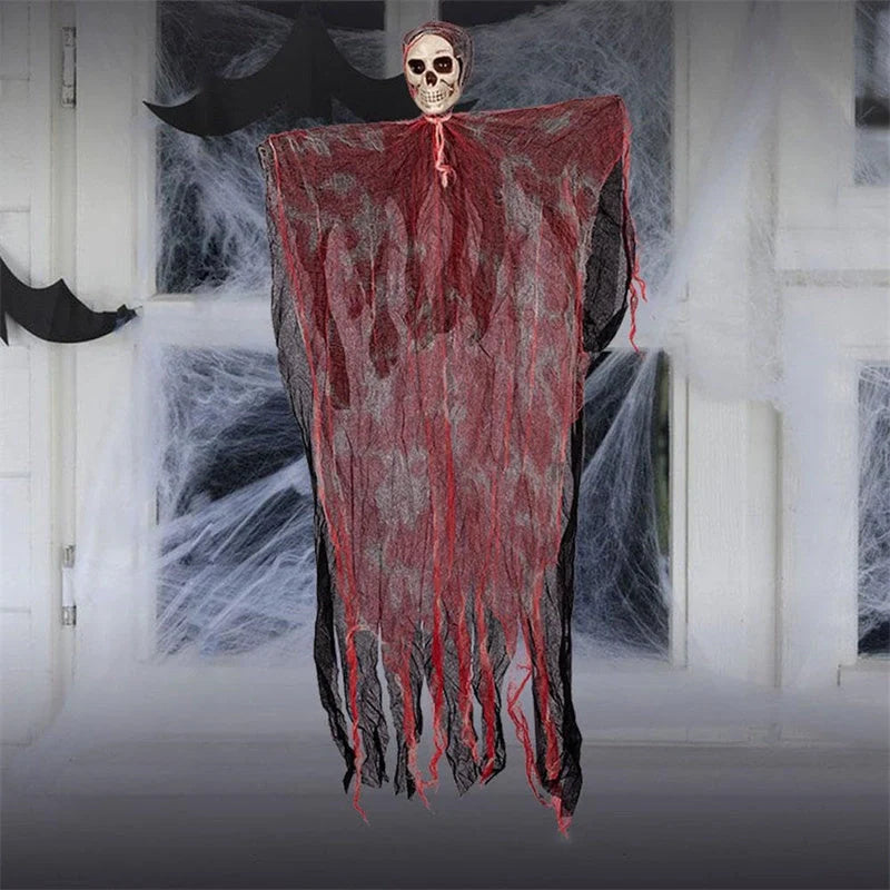Halloween hanging ghost pendant with dyed blood effect for spooky decor