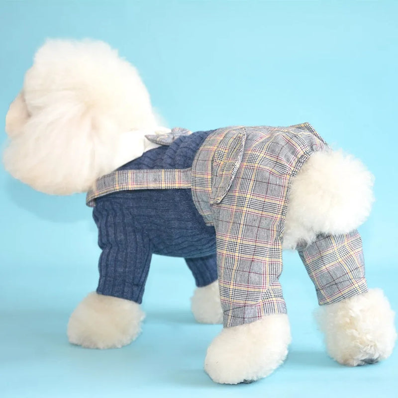 Dog clothes small suit shirt for small dog breeds made from cotton fabric available in orange or dark blue colour in sizes S, M, L, XL, and 2XL for pet clothing needs and casual canine attire