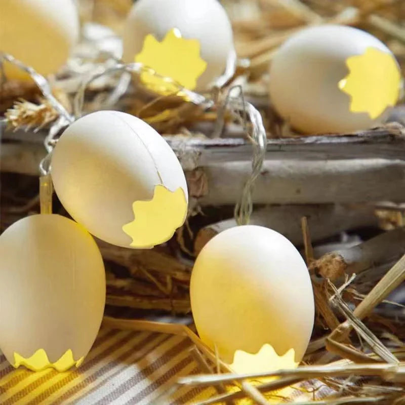 Easter Broken Shell Egg LED String Lights for festive home and garden decorations