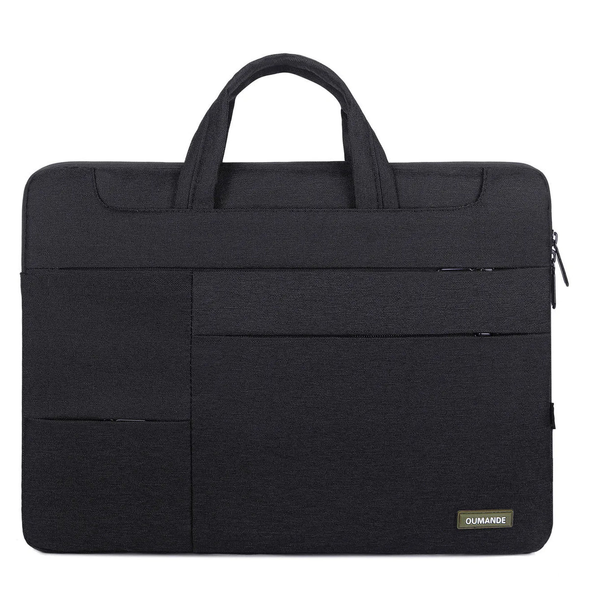 Waterproof Oxford cloth 15.6-inch laptop bag for business in dark grey with sewing line detail
