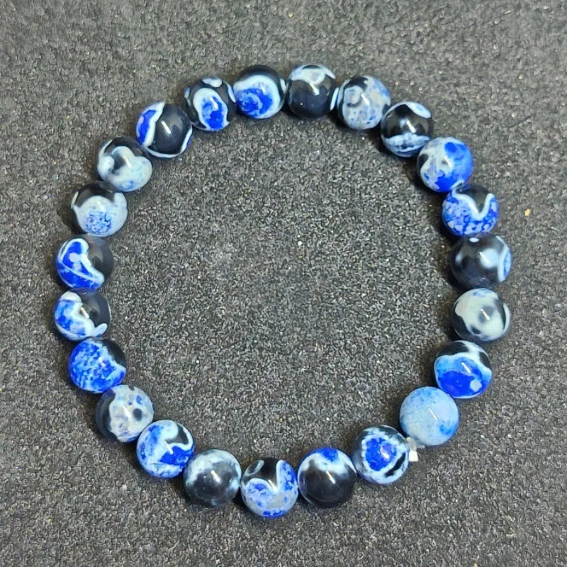 8mm natural agate bohemian ladies bracelet in four colour options