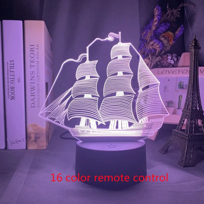Custom 3D aeroplane hologram night light with personalised name, showing optical acrylic panel and ABS base