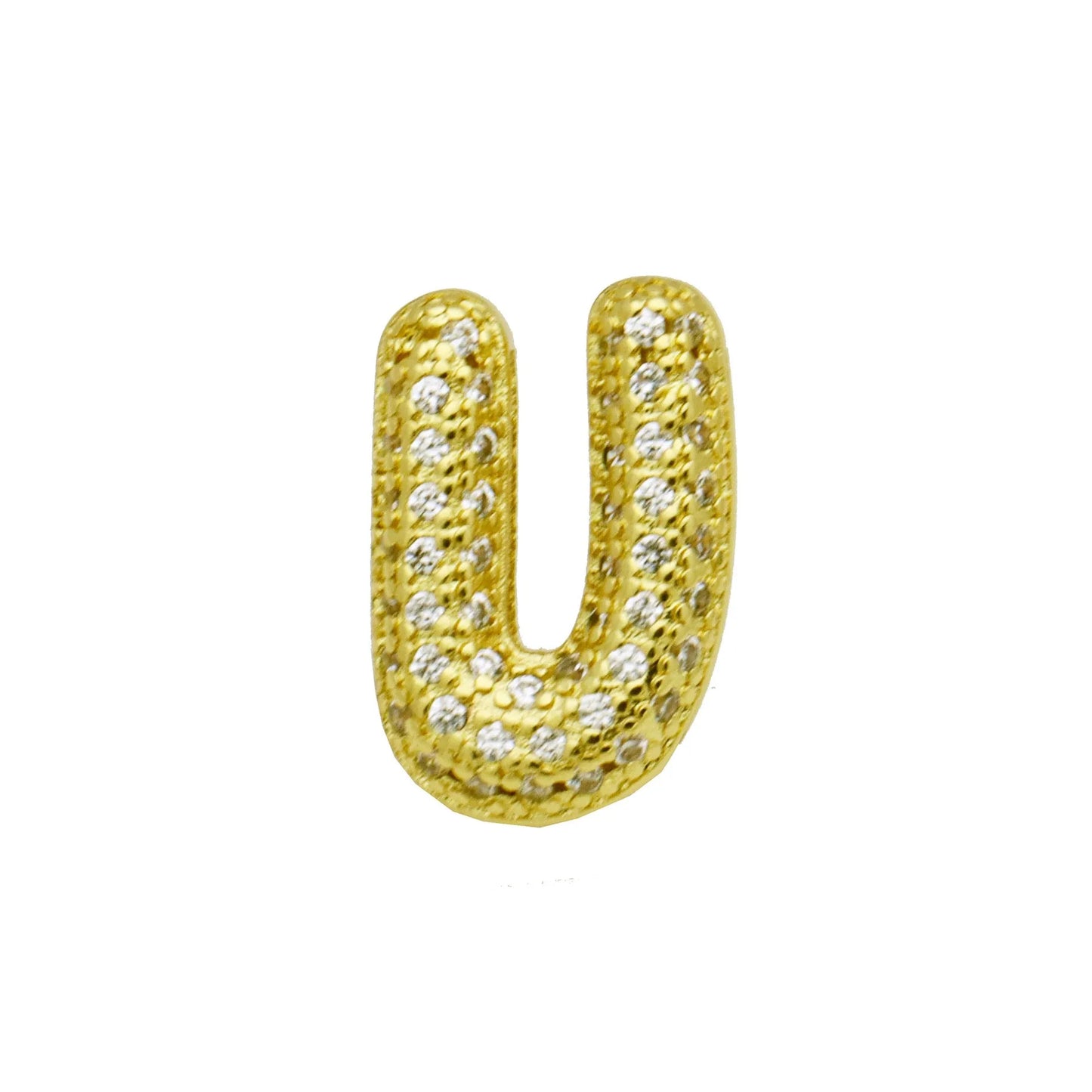 Retro copper bracelet with a letter 'A' charm featuring micro inlaid zircon, shown in a gold finish.