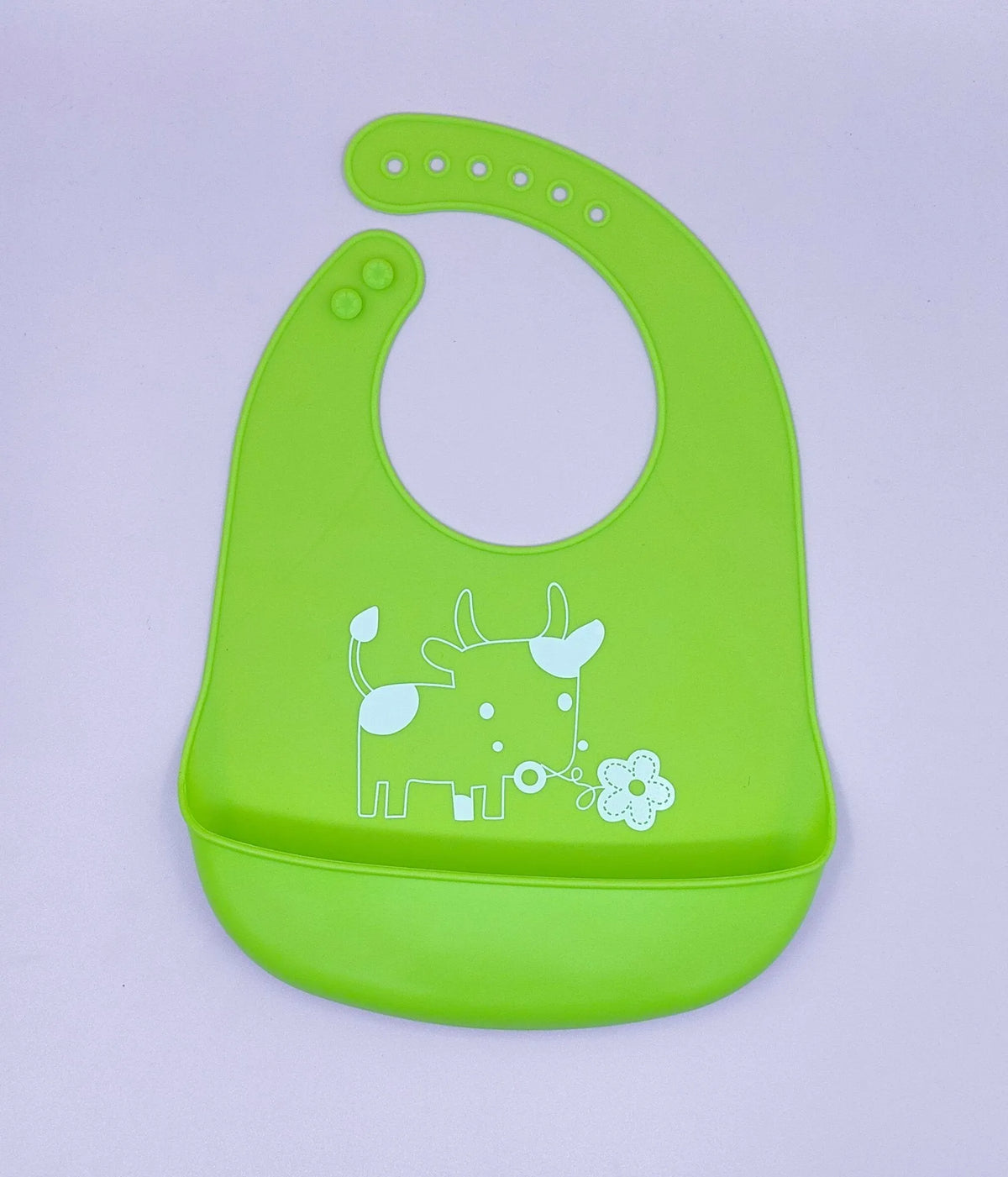 Silicone baby bib with cartoon print, waterproof and antifouling, for ages 0-6 years