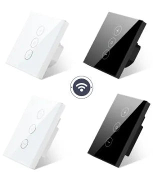 120 type smart dimmer with black or white PC fireproof shell and 4mm tempered glass touch panel
