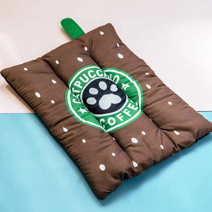 Ice silk pet cooling mat in various fruit designs for dogs and cats