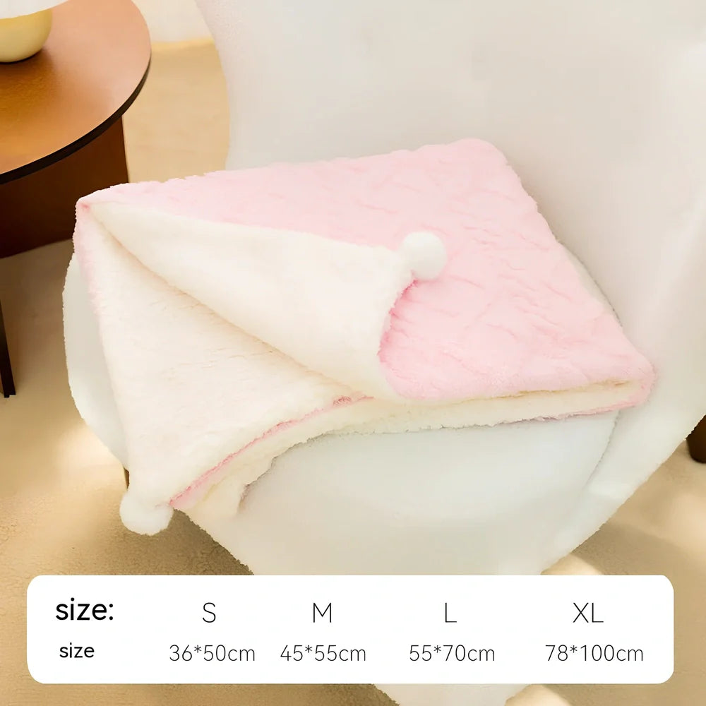 Dog blanket in four sizes from 36x50cm to 78x100cm for pets 10kg to 65kg with cloth material