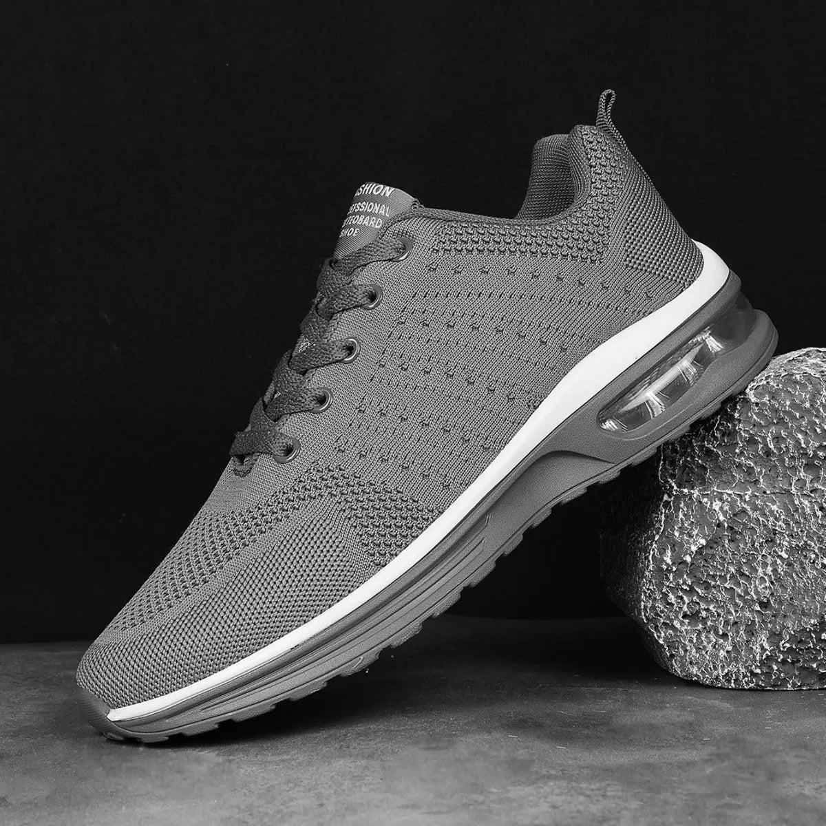Casual Flyknit running shoes in multiple colours with mesh uppers and a round toe design.