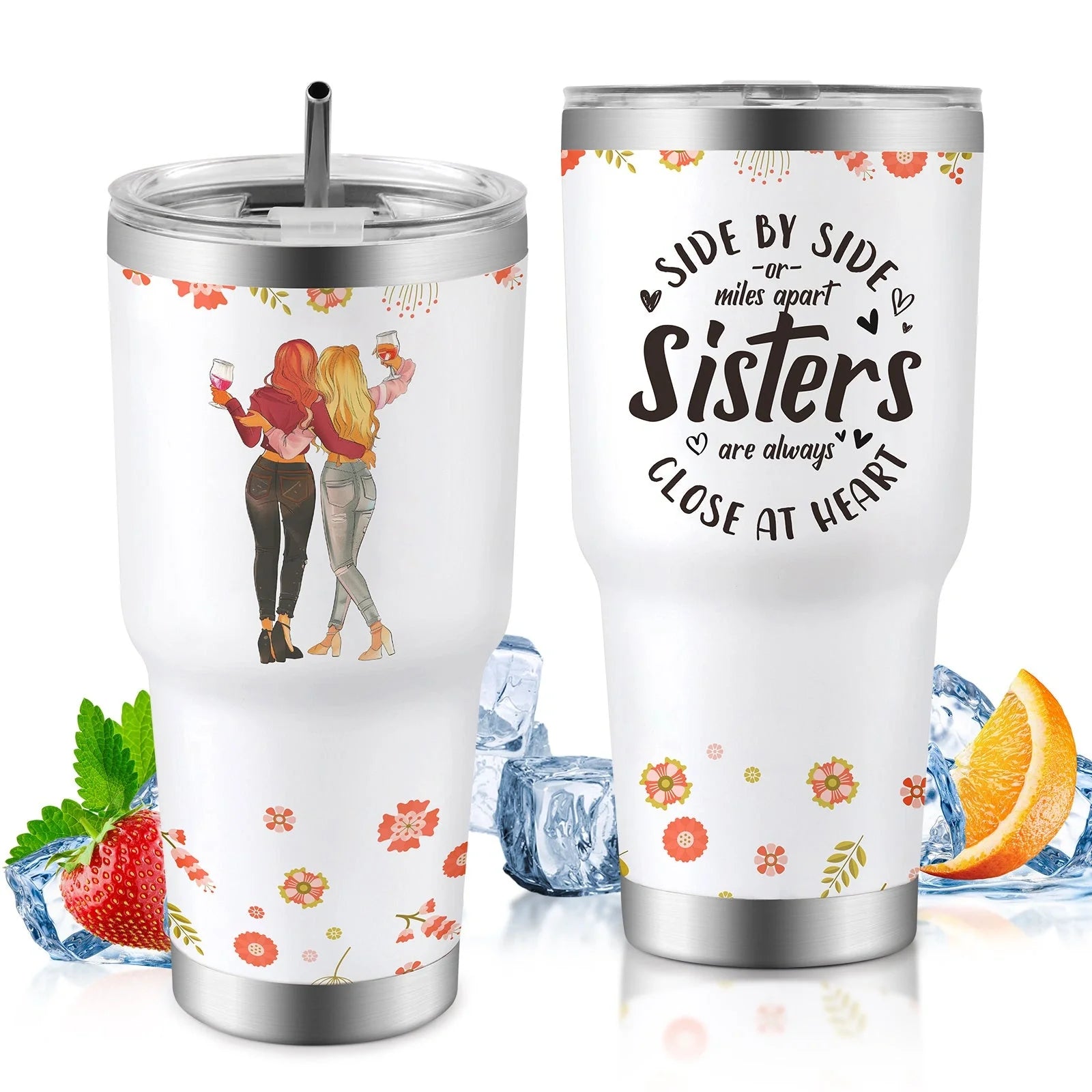 30oz insulated travel mug for car, keeps drinks hot or cold, spill-proof lid