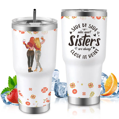 30oz insulated travel mug for car, keeps drinks hot or cold, spill-proof lid