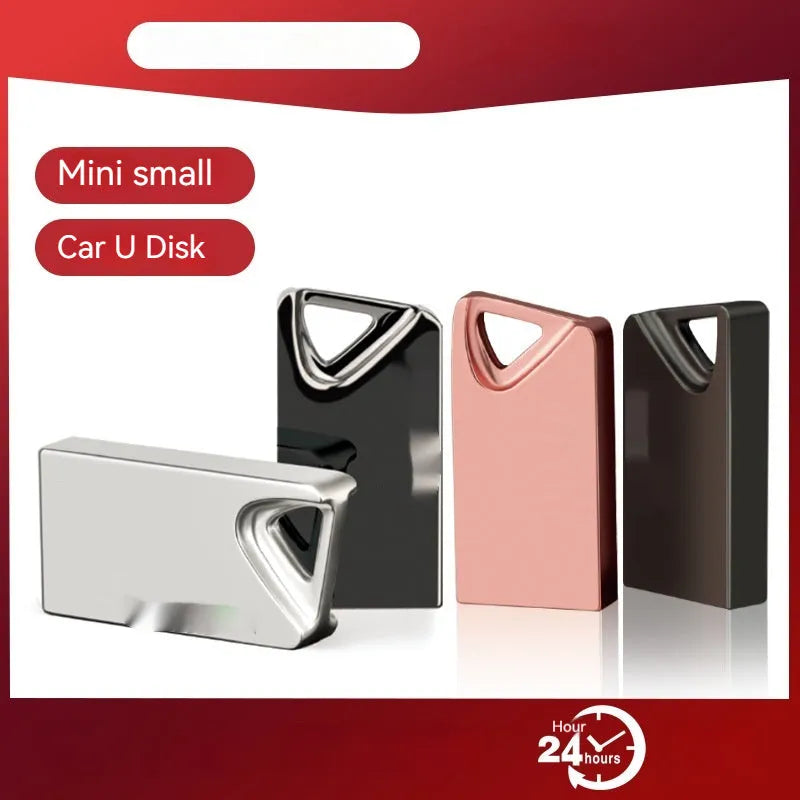 Mini white metal USB flash drive with laser pen, 24x12x0.45mm, for car music and files