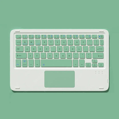 Wireless Bluetooth keyboard and mouse combo kit in pink with charging cable