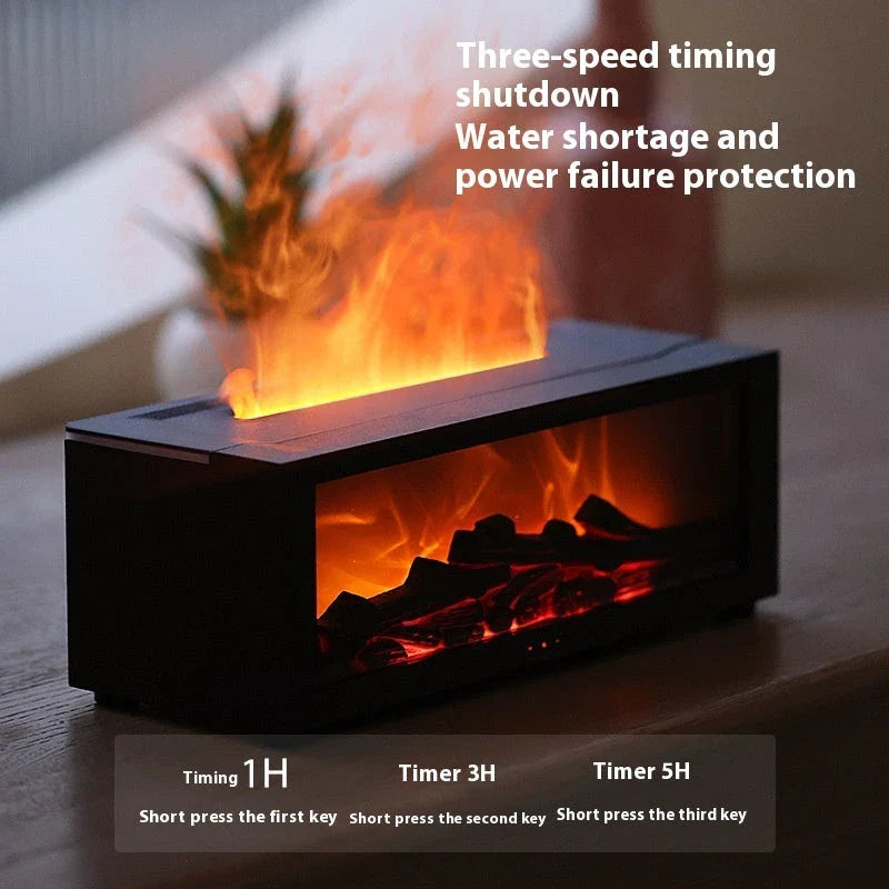 3D Flame Aromatherapy Diffuser with Realistic Flame Effect and Ambient Lighting