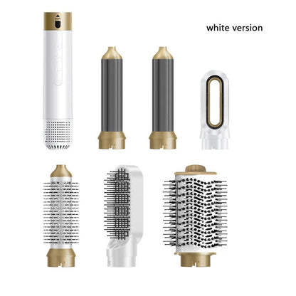 6-in-1 hot air styling comb with leather storage case for curling and straightening hair