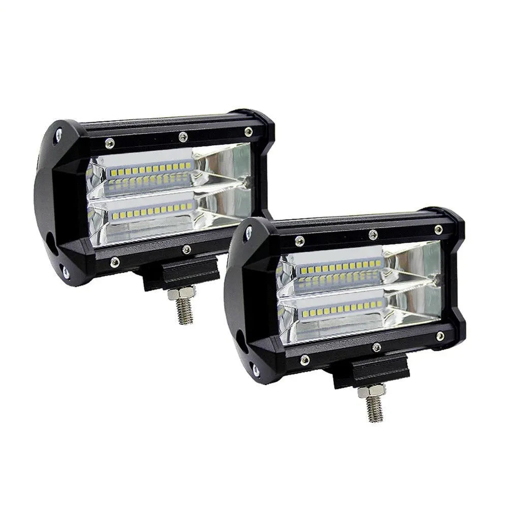 5-inch black die-cast aluminium LED work lamp with bracket for off-road vehicles