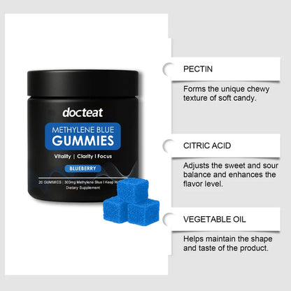Body Care Soft Candy Supplement showing 20 gummies with methylene blue trihydrate and bitter cassava syrup