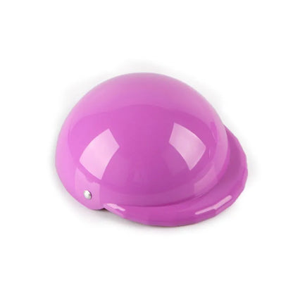 Plastic dog motorcycle cap helmet in Japanese style on a small dog