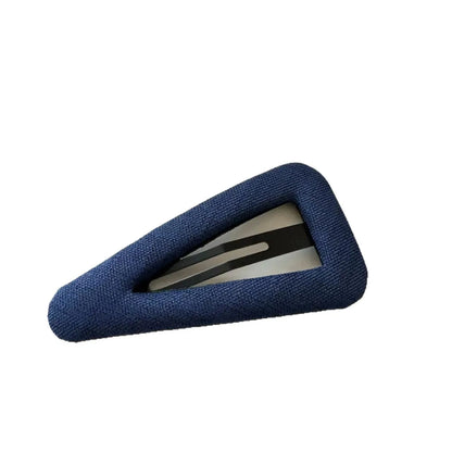 French retro style barrettes in dark denim and polka dot triangle or water drop designs for women