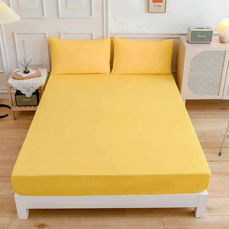 Cotton bed sheets fitted sheet and pillowcase set in various colour options for standard mattress sizes
