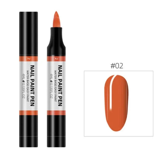 24 colour water-based nail polish painting pens for 3D nail art and flower designs