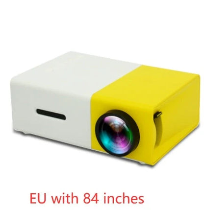 Compact 1080p HD home cinema projector with versatile connectivity and adjustable display settings