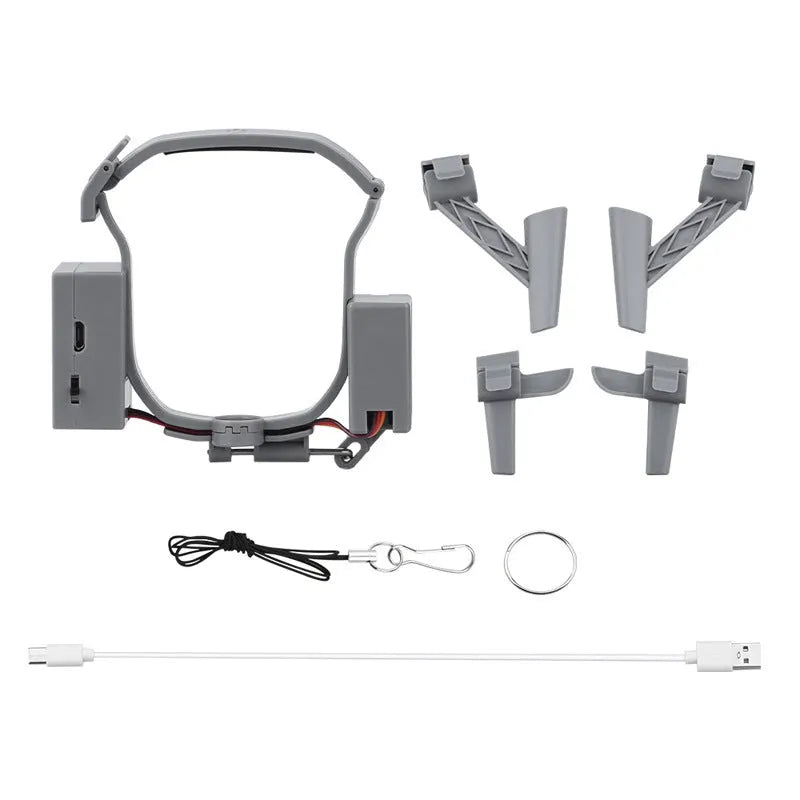 Dark grey ABS drone thrower for DJI Air 3 with USB charging and height extension tripod, 500g capacity.