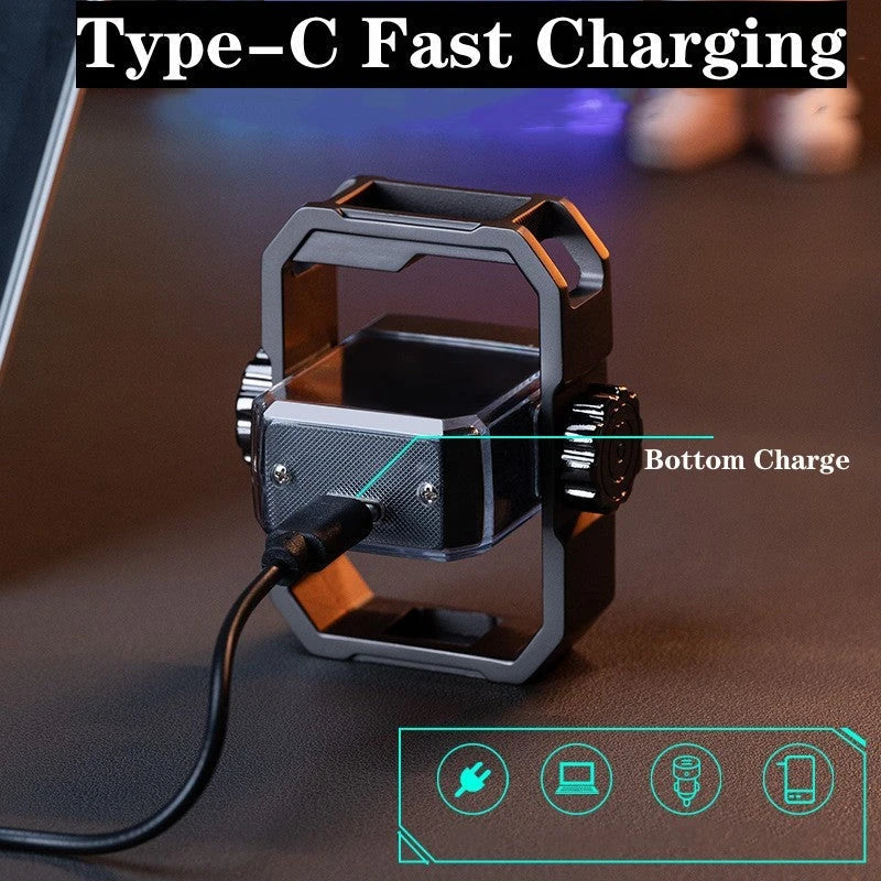 Rechargeable dual-arc windproof lighter with gyroscope decompression mechanism, available in multiple colors
