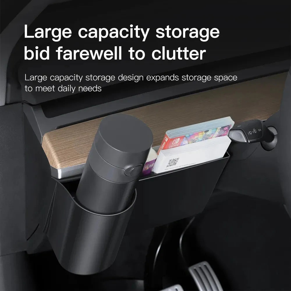 Tesla Model 3 and Y dashboard water cup holder in plastic with a carry handle.