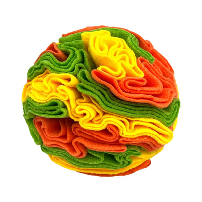 Polar fleece pet sniffing toy ball in 8cm to 20cm sizes for molar chewing and training