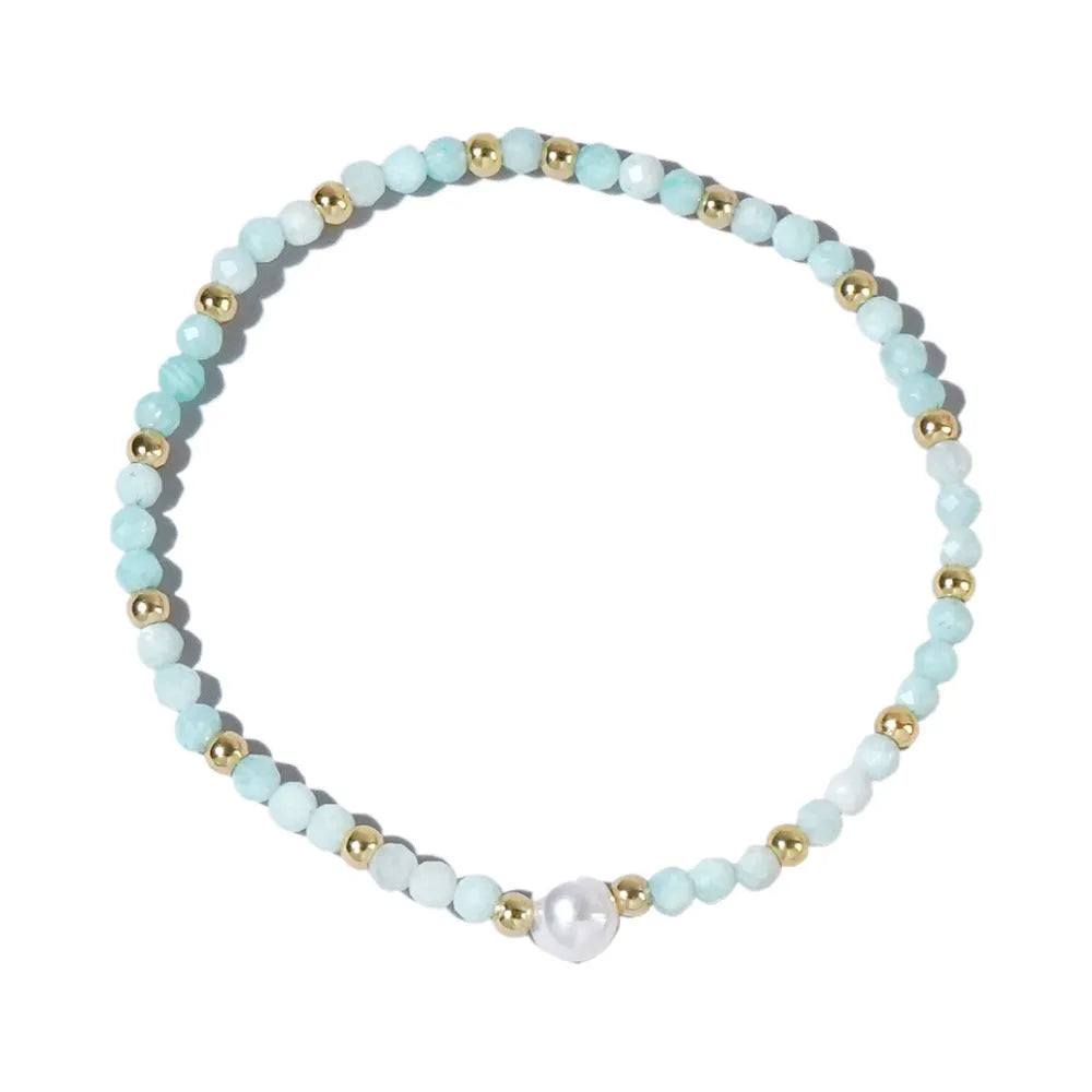 Natural stone geometric ellipse bracelet in various colour options