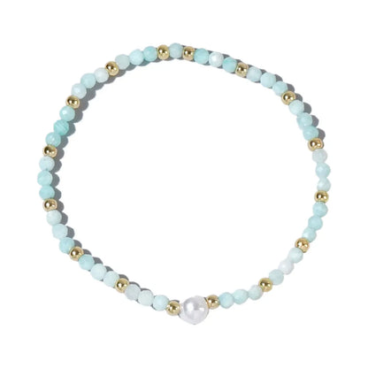 Natural stone geometric ellipse bracelet in various colour options