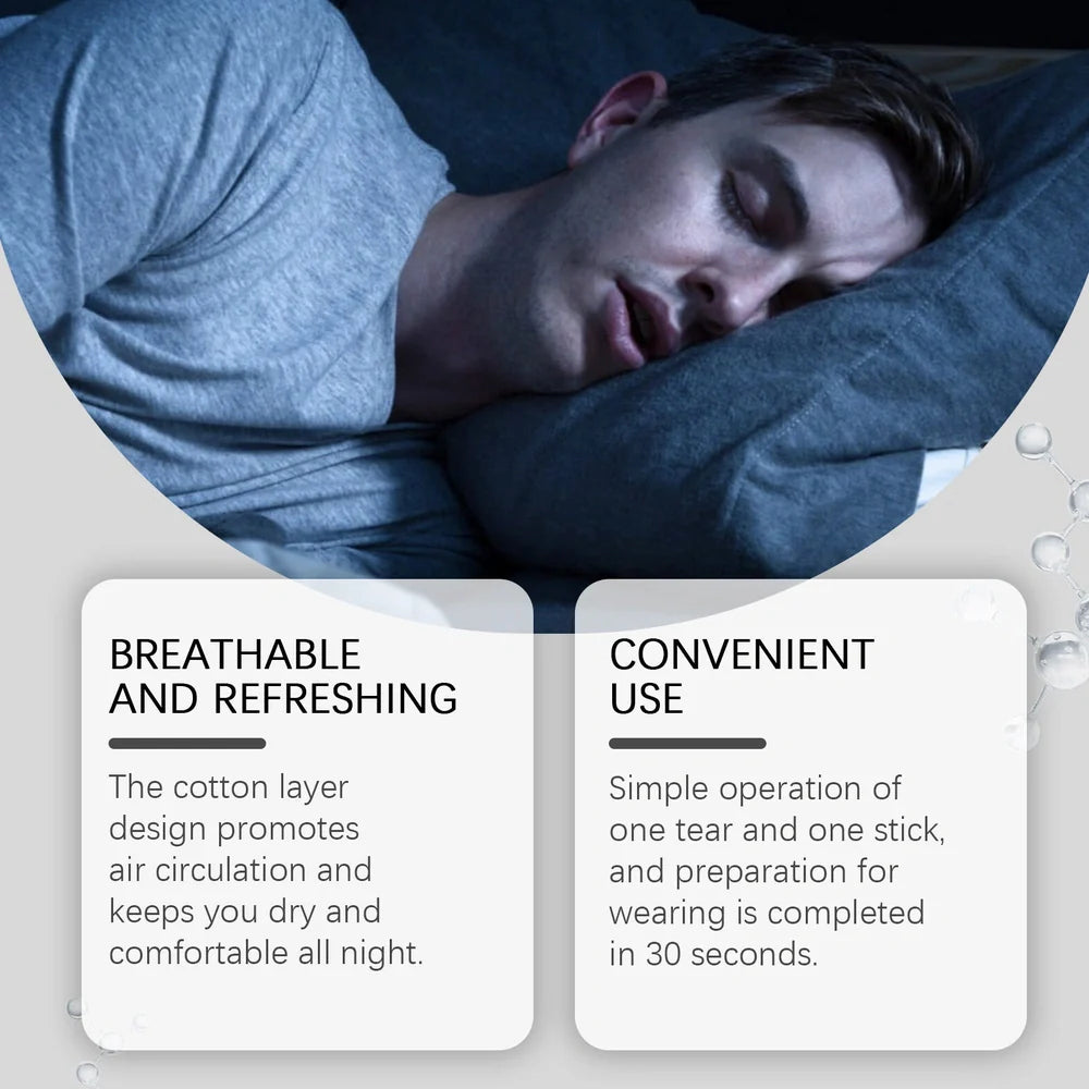 30 anti-snoring nasal adhesive strips with water-based formula for nighttime breathing improvement