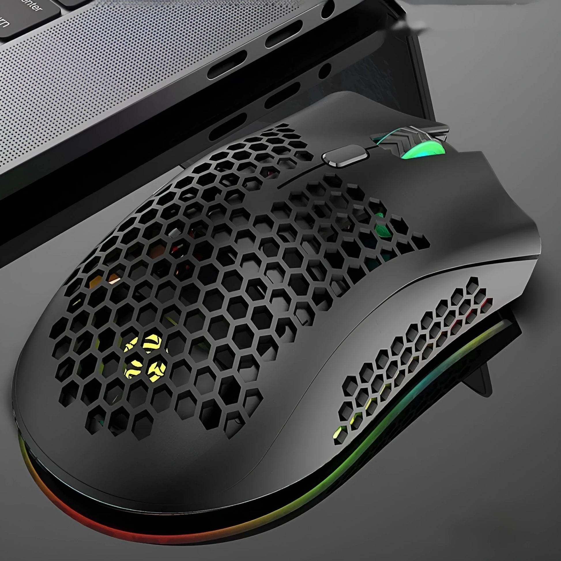 Hollow out wireless gaming mouse with luminous charging in black, cyan, or white
