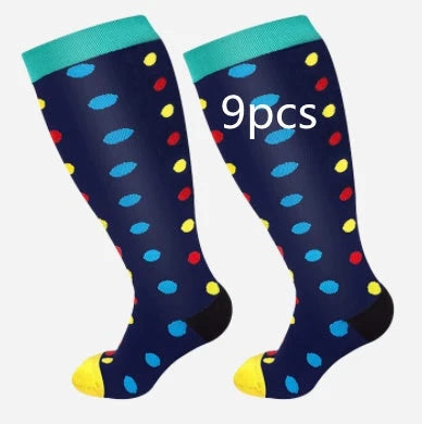 Premium plus size compression socks with breathable bamboo fibers, innovative compression technology, and stylish designs for active lifestyles