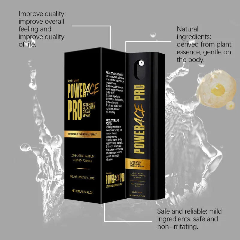 Men's Body Moisturizing External Care Spray with Natural Botanical Extracts, 10ml Capacity for Targeted Personal Care Application, Portable 2.6x2.6x9.3cm Bottle with Spray Pump