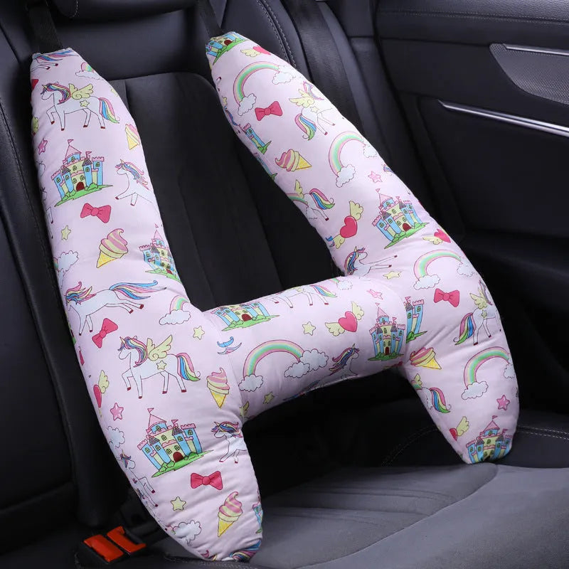 55x70cm car headrest pillow with floral skirt rabbit pattern and pearl cotton fill.