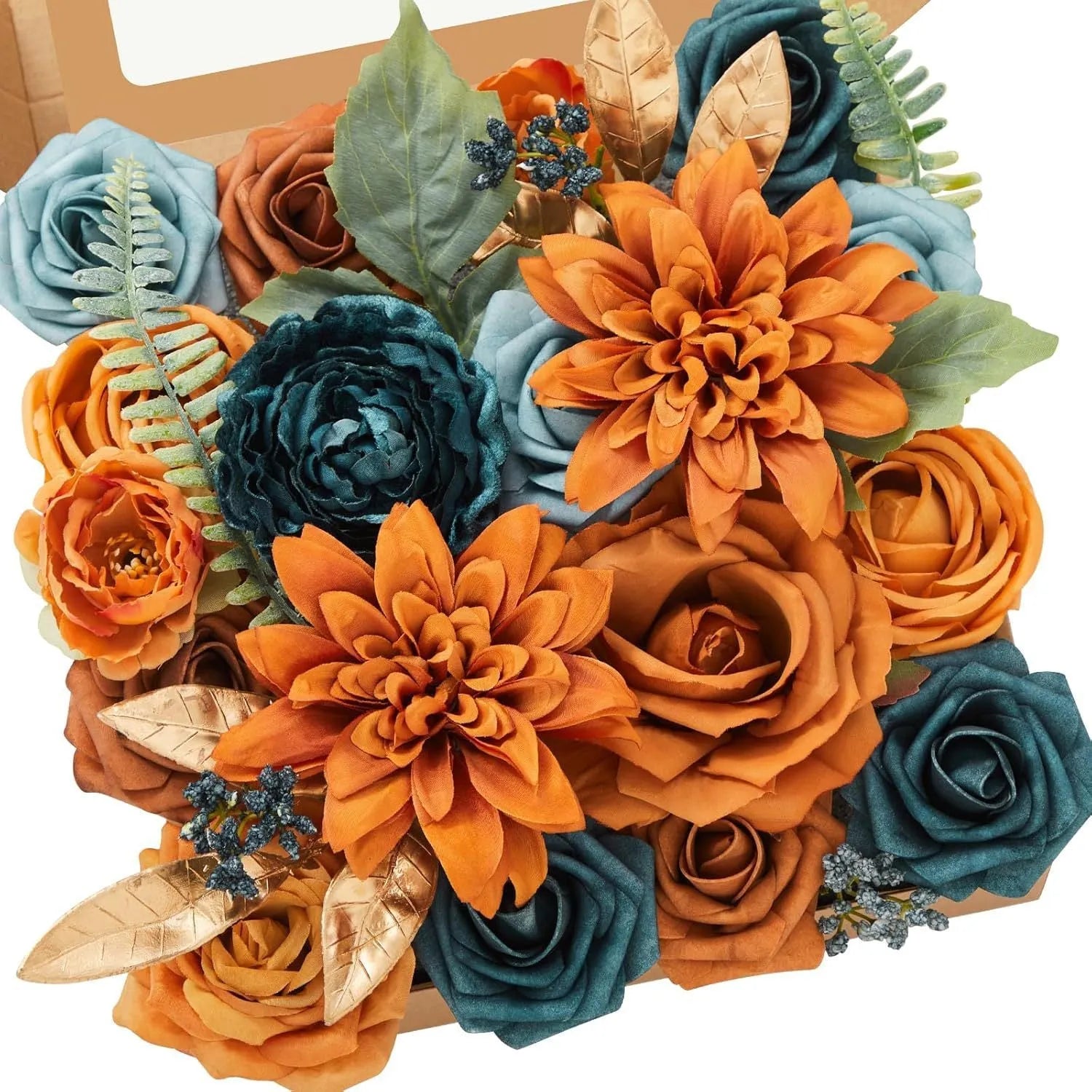 Silk flower wedding simulation box flower for layout planning in a selection of colours.